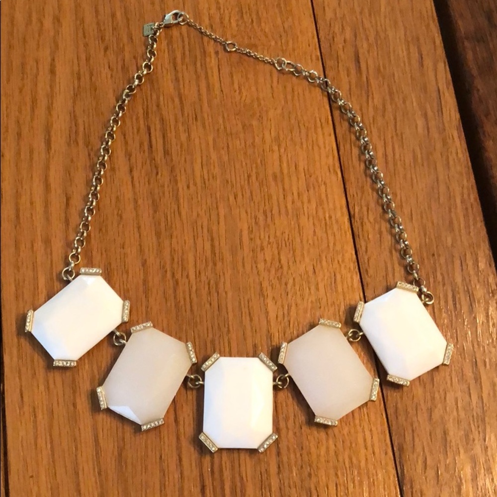 Large White Stone Statement Necklace! - image 1